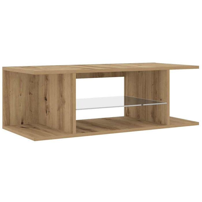 TV Cabinet with LED Lights Artisan Oak 90x39x30 cm Engineered Wood