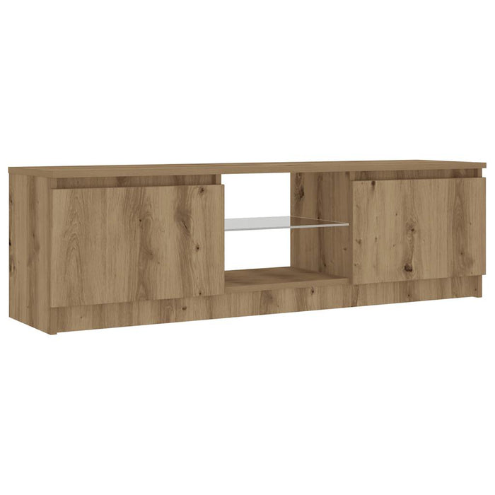 TV Cabinet with LED Lights Artisian Oak 120x30x36 cm Engineered Wood