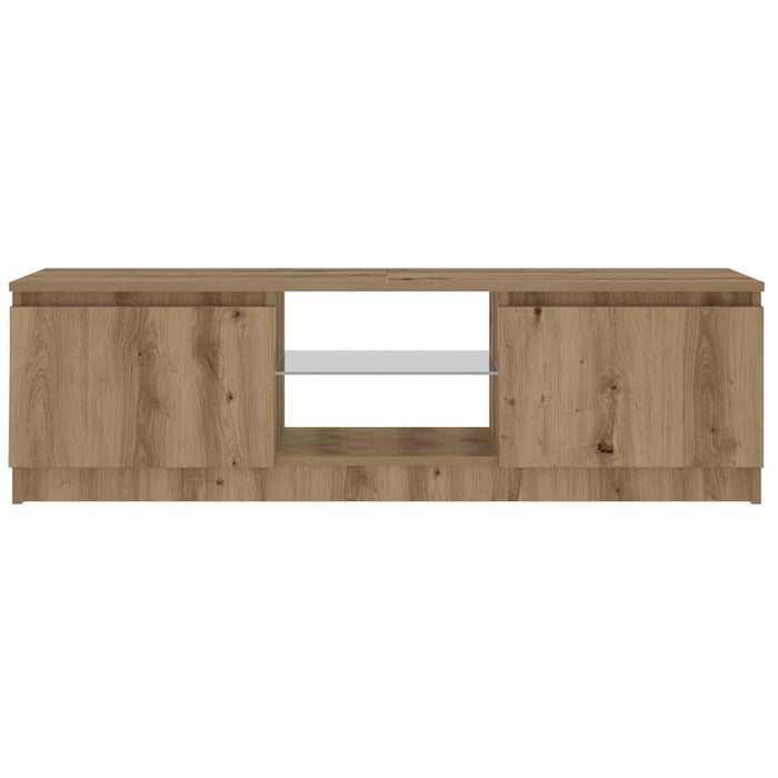 TV Cabinet with LED Lights Artisian Oak 120x30x36 cm Engineered Wood