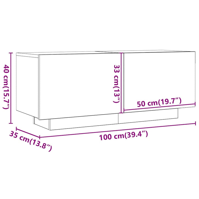 TV Cabinet Old Wood 100x35x40 cm Engineered Wood