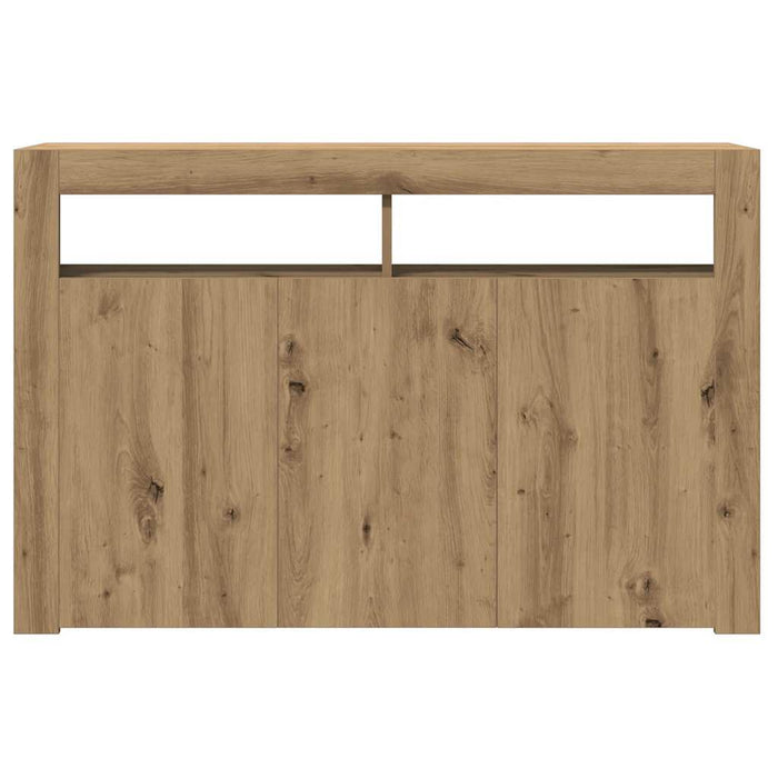 Бюфет с LED светлини Artisan Oak 115.5x30x75 cm Engineered Wood