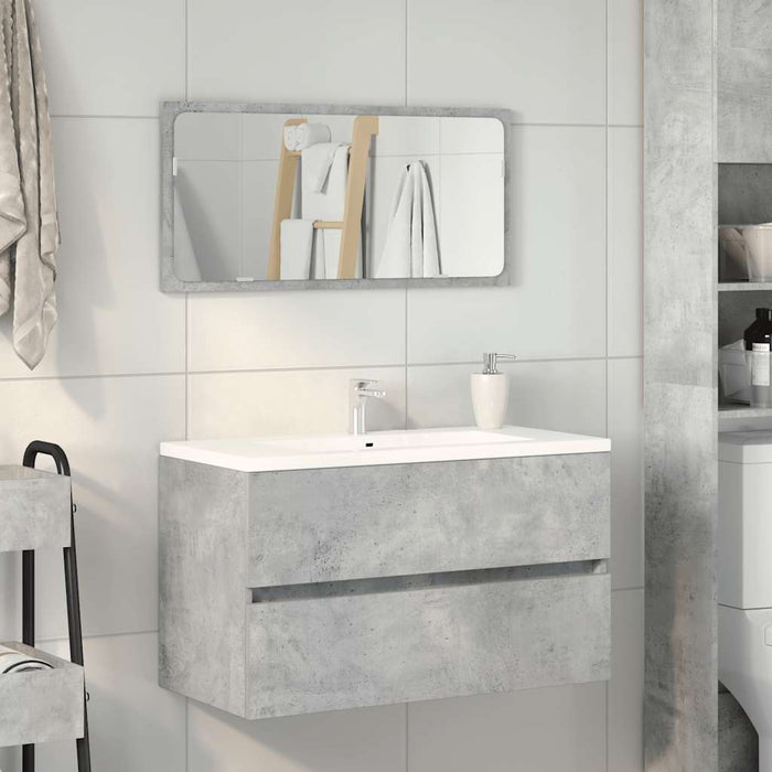 Bathroom Cabinet with Mirror Concrete Grey Engineered Wood