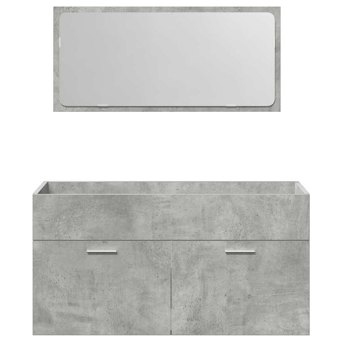 Bathroom Cabinet with Mirror Concrete Grey Engineered Wood