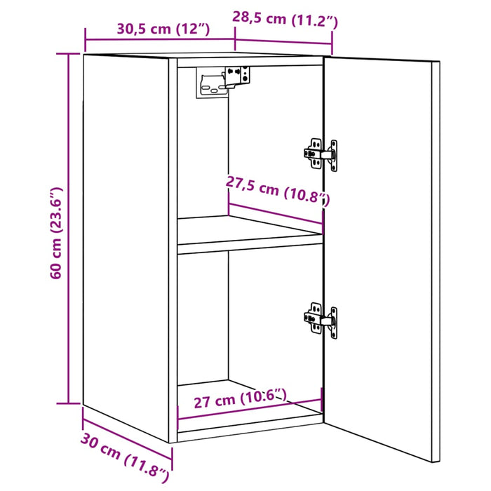 ТВ Шкаф Старо Дърво 30,5x30x60 см Инженерно Дърво