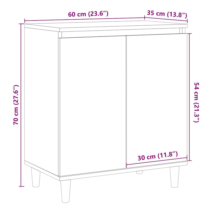 Sideboard Old Wood 60x35x70 cm Engineered Wood