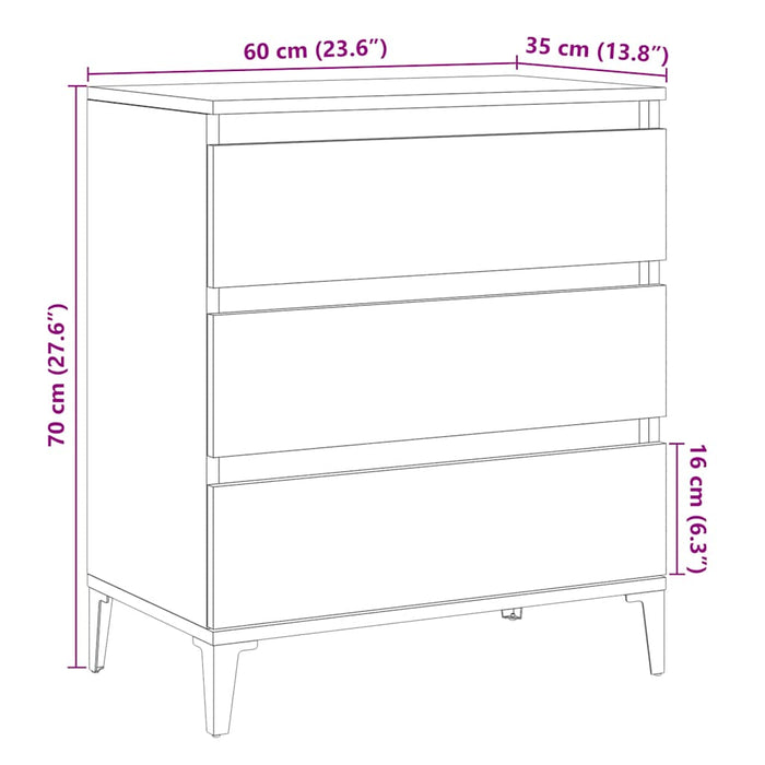 Sideboard Old Wood 60x35x70 cm Engineered Wood