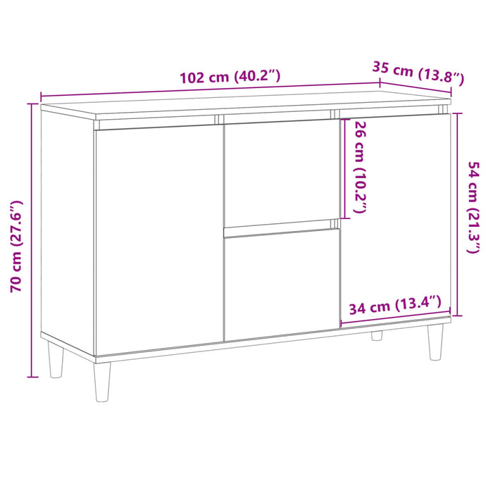 Бюфет Old Wood 102x35x70 cm Engineered Wood