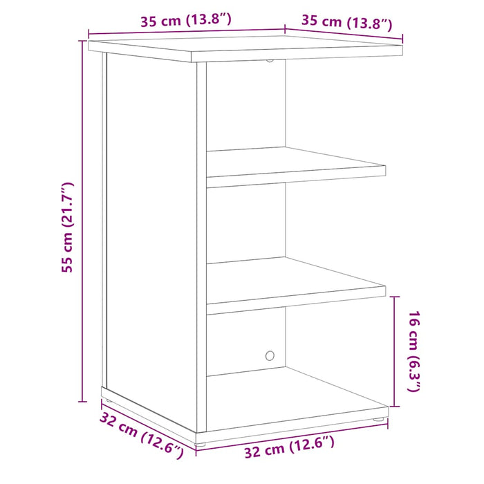 Бюфет занаятчийски дъб 35x35x55 см Инженерно дърво