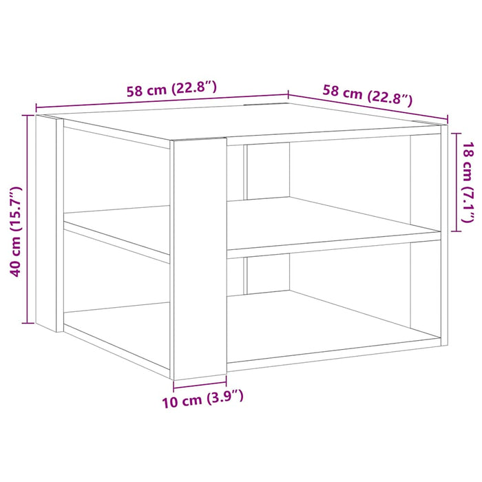 Masuta de cafea Lemn Vechi 58x58x40 cm Lemn de Inginerie