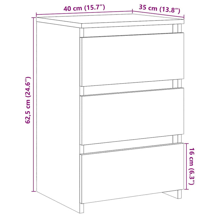 Bedside Cabinets 2 pcs Old Wood 40x35x62.5 cm Engineered Wood