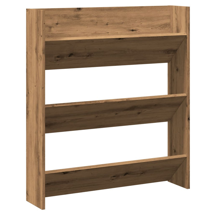 Wall Shoe Cabinet Artisan Oak 80x18x90 cm Engineered Wood