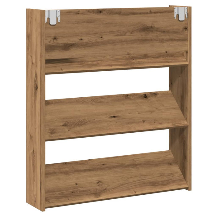 Wall Shoe Cabinet Artisan Oak 80x18x90 cm Engineered Wood