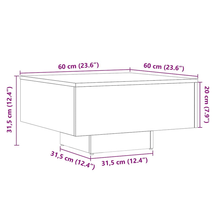 Masuta de cafea Lemn Vechi 60x60x31,5 cm Lemn de Inginerie