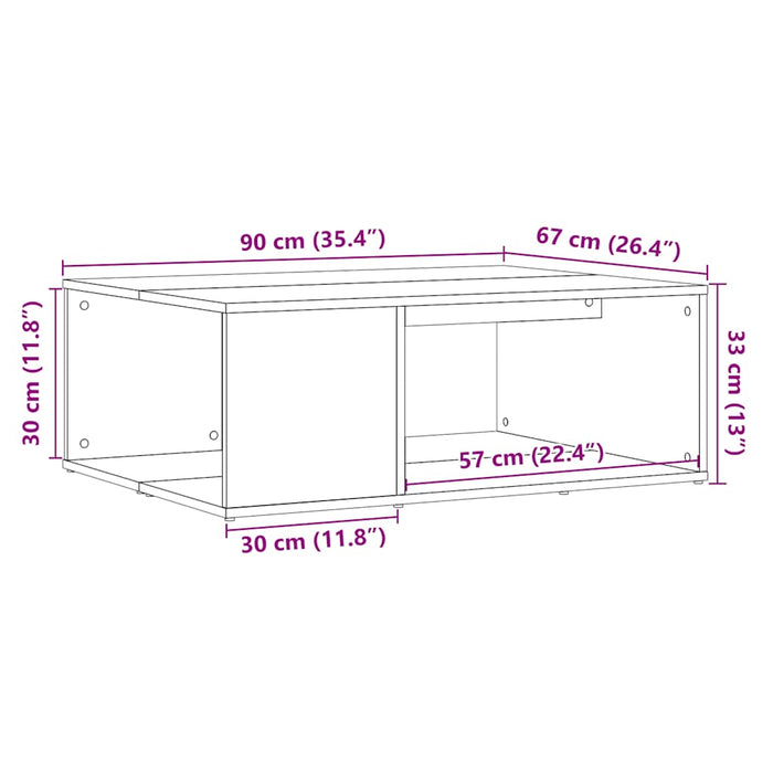 Masuta de cafea Lemn Vechi 90x67x33 cm Lemn Produs