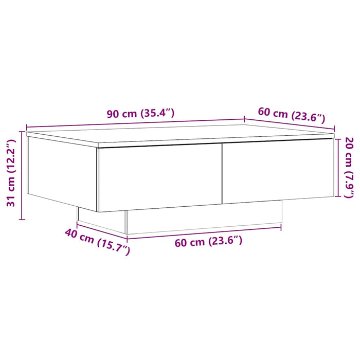 Masuta de cafea Lemn Vechi 90x60x31 cm Lemn de Inginerie