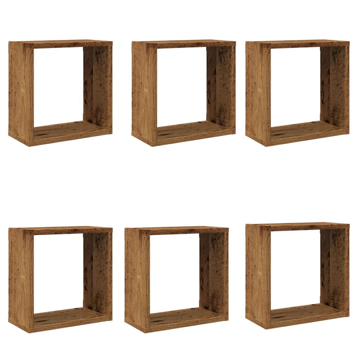 Wall Cube Shelves 6 pcs Old Wood 30x15x30 cm Engineered Wood