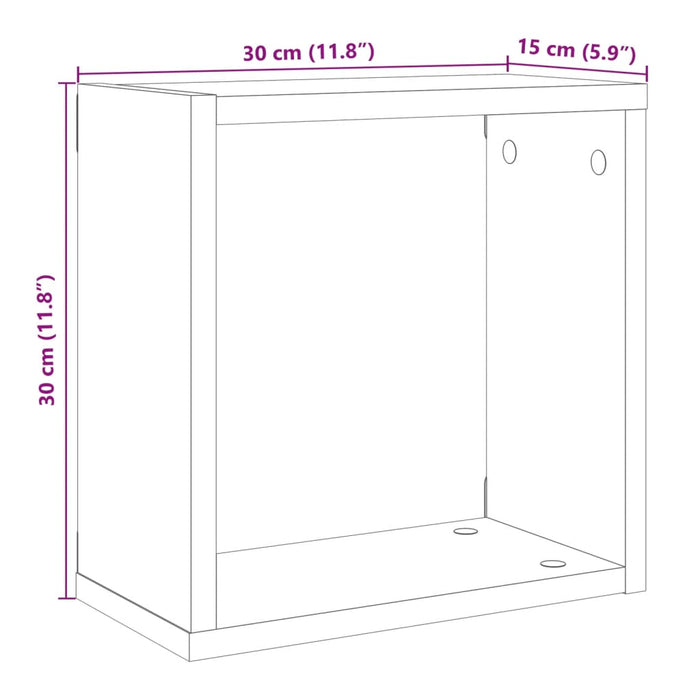 Wall Cube Shelves 2 pcs Artisan Oak 30x15x30 cm Engineered Wood