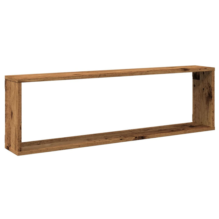 Wall Cube Shelves 2 pcs Old Wood 100x15x30 cm Engineered Wood