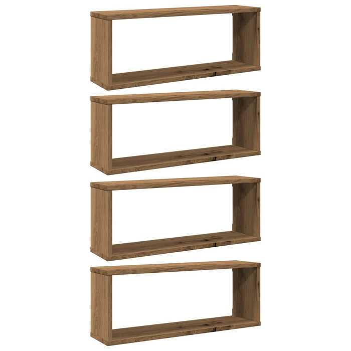 Wall Cube Shelves 4 pcs Artisan Oak 60x15x23 cm Engineered Wood