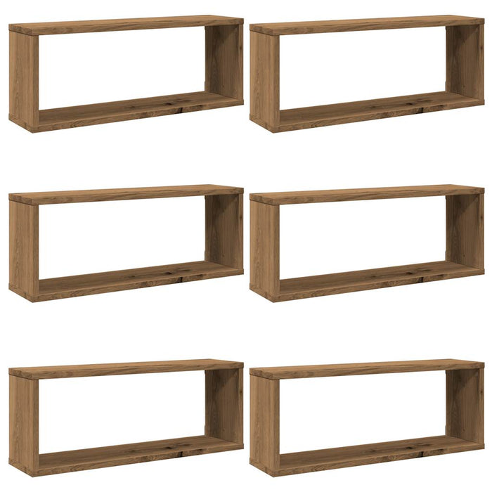 Wall Cube Shelves 6 pcs Artisan Oak 60x15x23 cm Engineered Wood