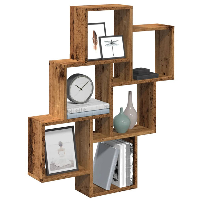 Wall Cube Shelf Old Wood 78x15x93 cm Engineered Wood