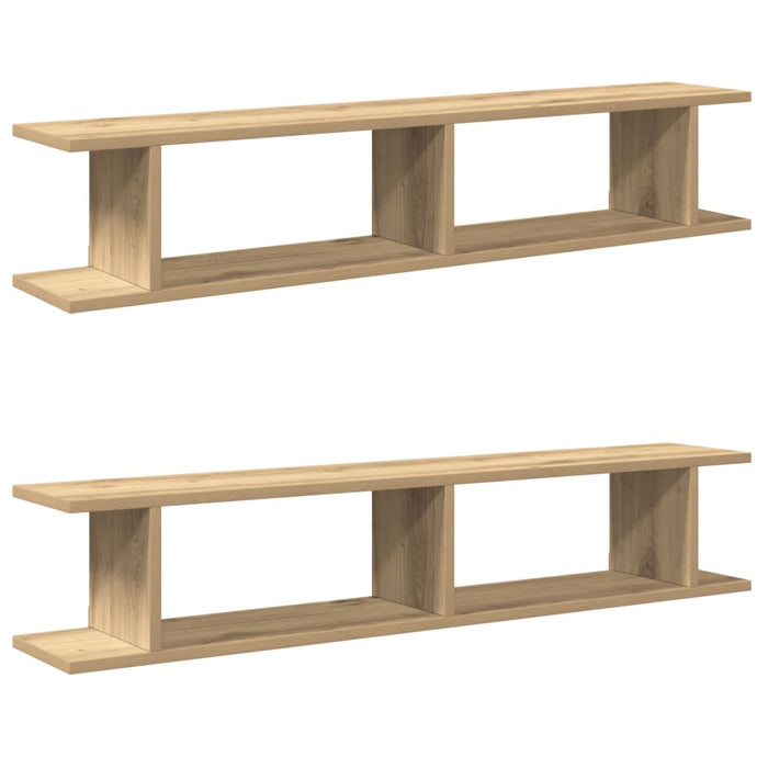 Wall Shelves 2 pcs Artisan Oak 105x18x20 cm Engineered Wood