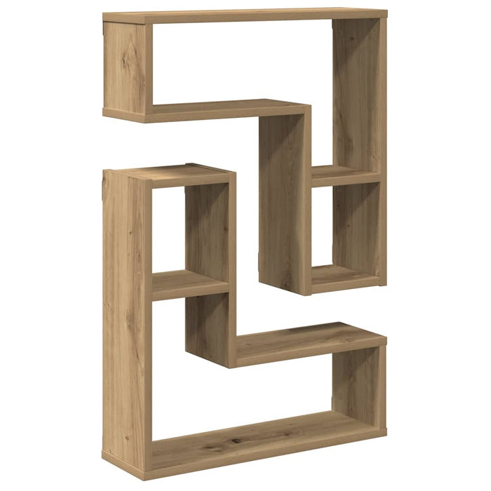 Wall Cube Shelves 2 pcs Artisan Oak 50x15x50 cm Engineered Wood