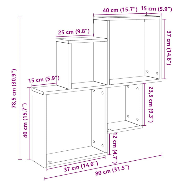 Стенен рафт Artisan Oak 80x15x78,5 cm Engineered Wood