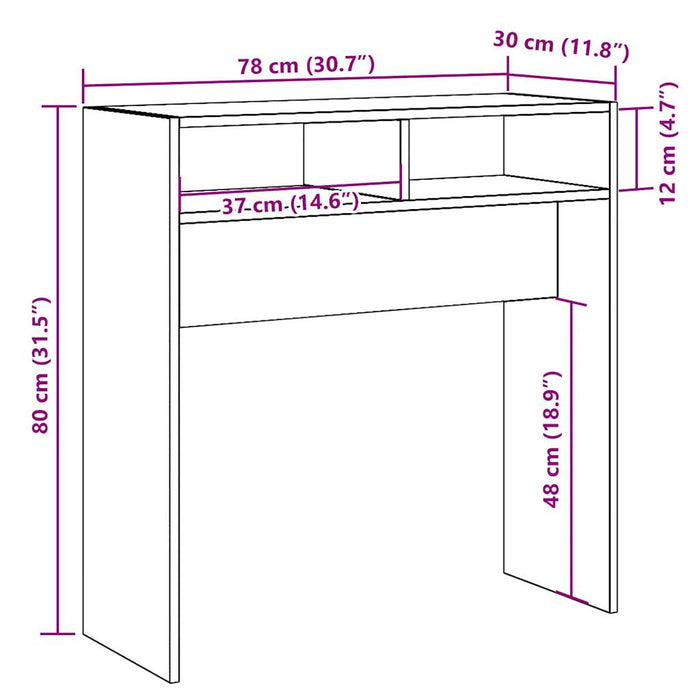 Конзолна маса от старо дърво 78x30x80 см инженерно дърво