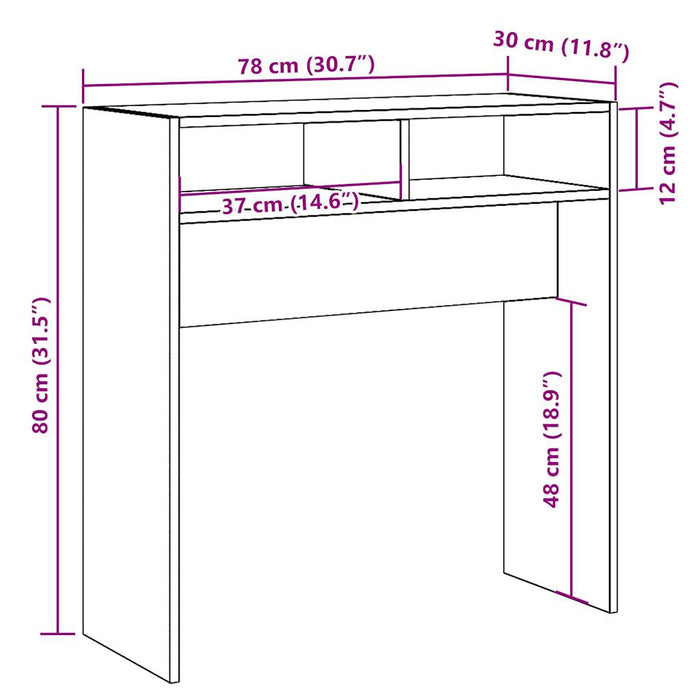 Masa Consolă Stejar Artizanat 78x30x80 cm Lemn Tehnic