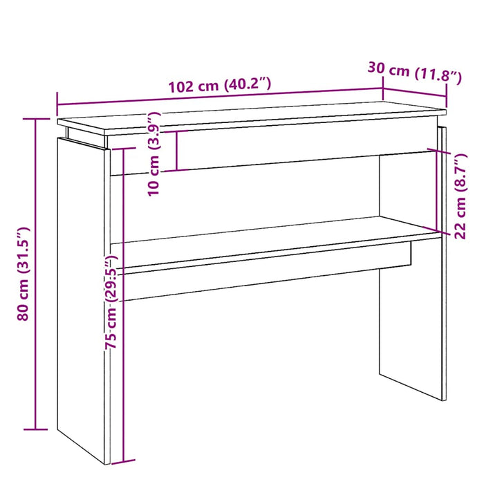 Masa Consolă Lemn Vechi 80x30x102 cm Lemn Produs