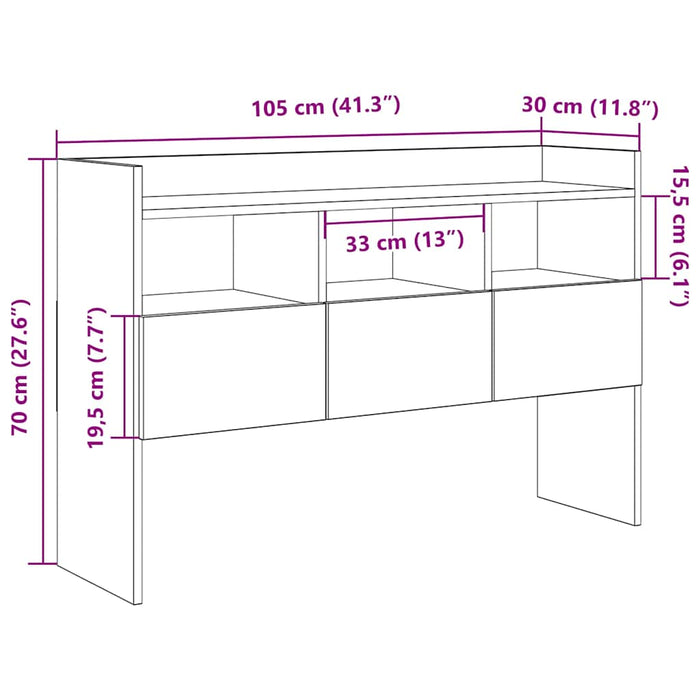 Бюфет Old Wood 105x30x70 cm Engineered Wood