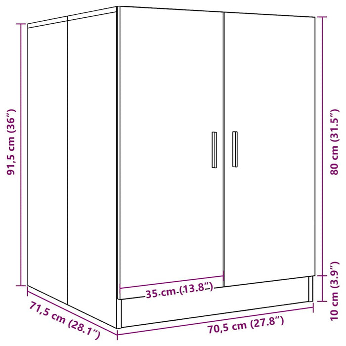 Шкаф за пералня Concrete Grey 70.5x71.5x91.5 см