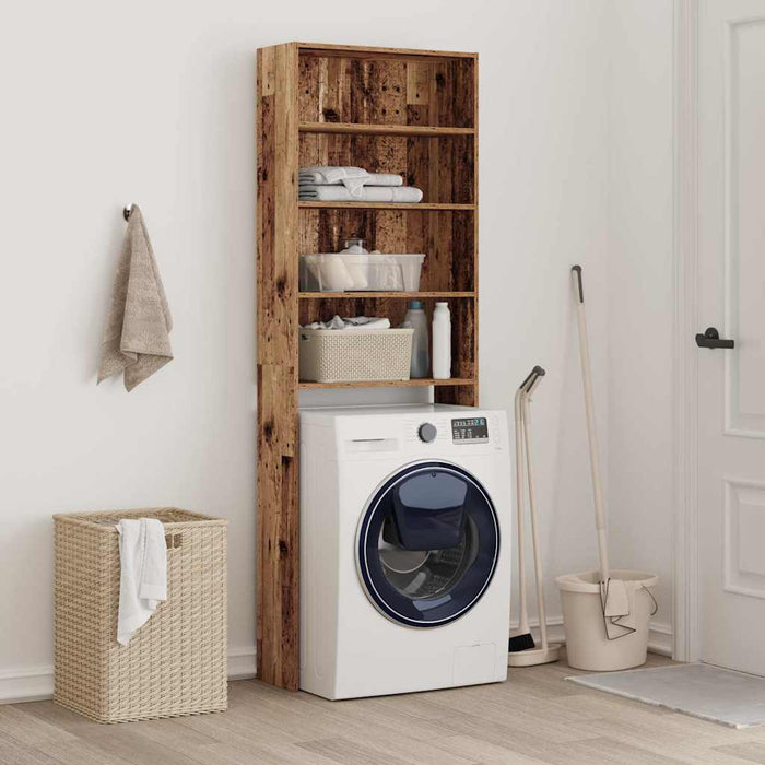 Washing Machine Cabinet Old Wood 64x24x190 cm