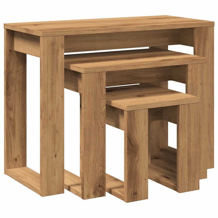 Nest of Tables 3 pcs Artisan Oak Engineered Wood