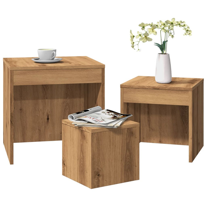 Nesting Tables 3 pcs Artisan Oak Engineered Wood