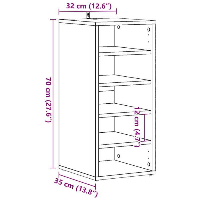 Тумбы для обуви 2 шт. Старое дерево 32x35x70 см Инженерное дерево