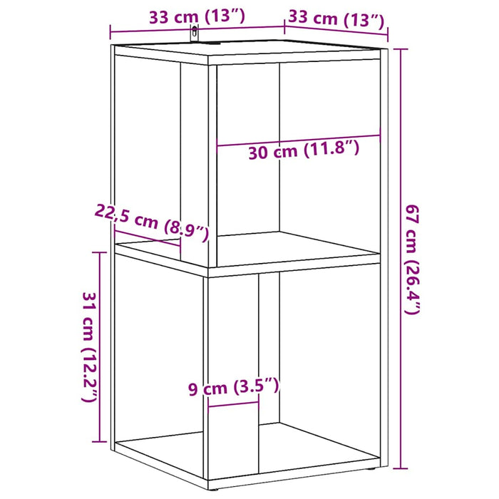 Ъглов Шкаф Старо Дърво 33x33x67 см Инженерно Дърво