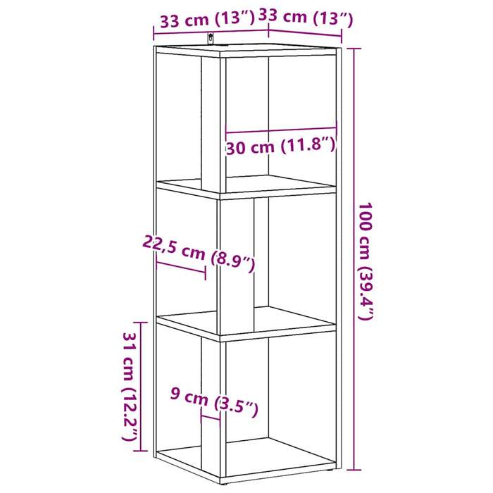 Corner Cabinet Old Wood 33x33x100 cm Engineered Wood