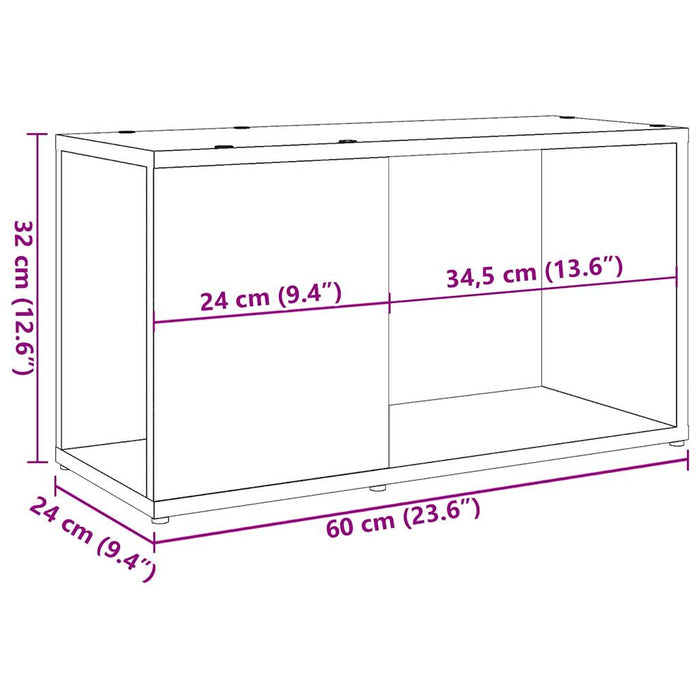 TV Cabinet Old Wood 60x24x32cm Engineered Wood