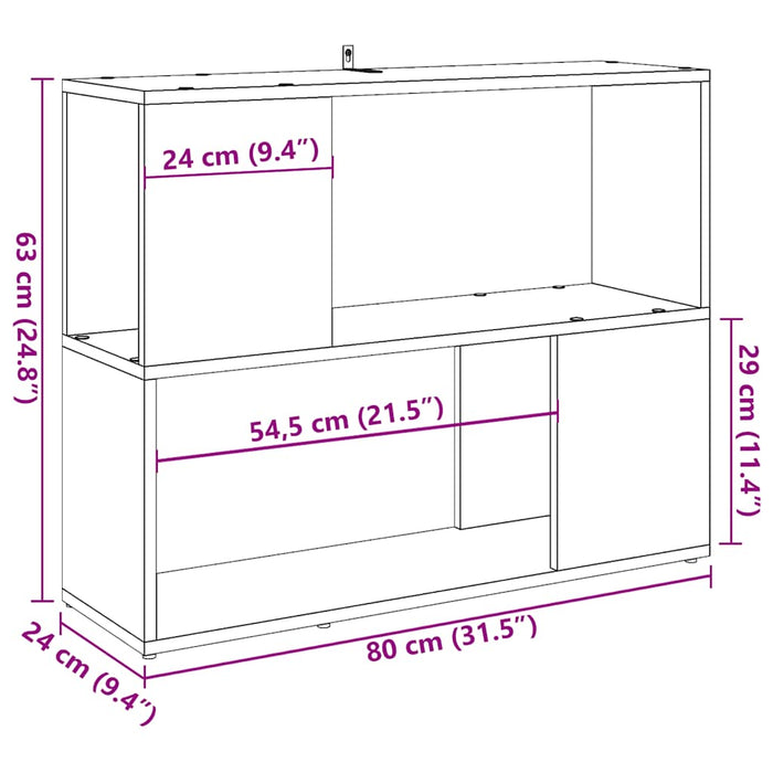 Шкаф за книги/преграда за стая Artisan Oak 80x24x63 см