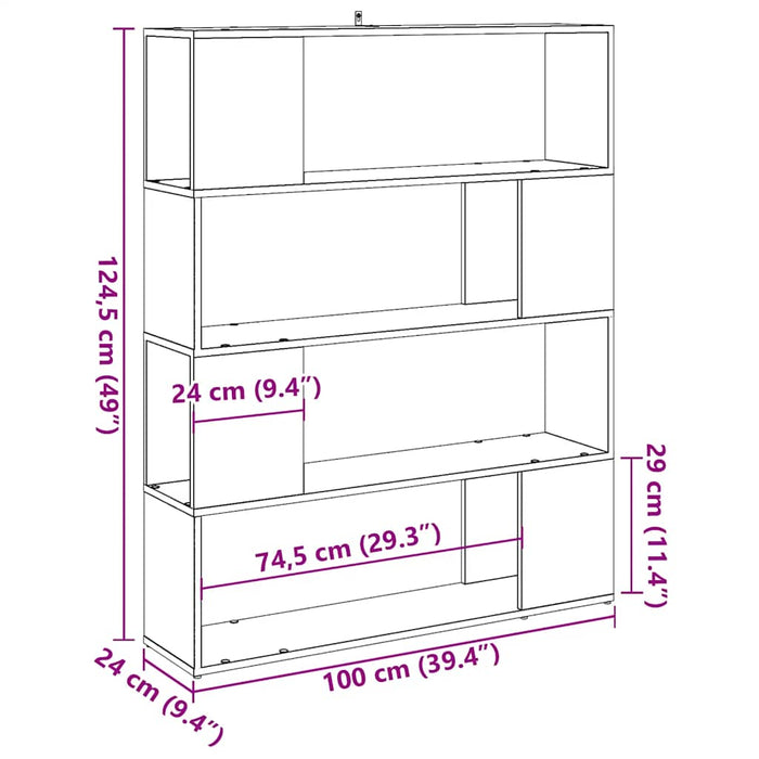 Dulap Carte/Separator Lemn Vechi 100x24x124,5 cm