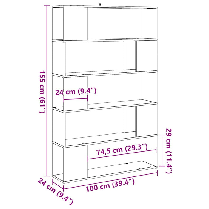 Dulap Carte/Separator Lemn Vechi 100x24x155 cm