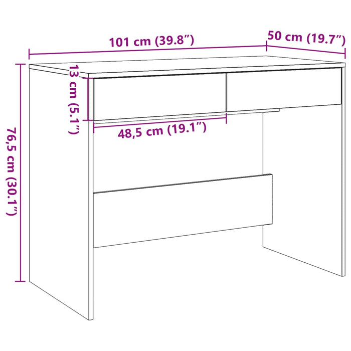 Бюро от старо дърво 101x50x76,5 cm Engineered Wood