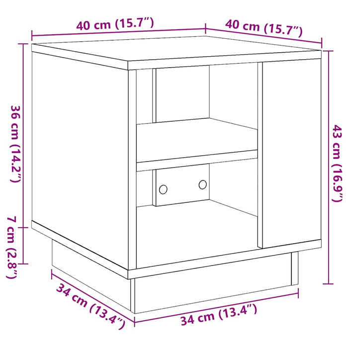 Masuta de cafea Lemn Vechi 40x40x43 cm Lemn de Inginerie