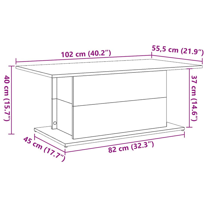 Masuta de cafea Lemn Vechi 102x55,5x40 cm Lemn de Inginerie