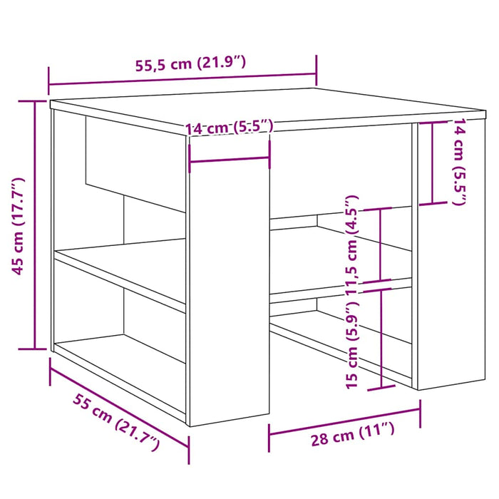 Masuta de cafea Lemn Vechi 55,5x55x45 cm Lemn de Inginerie