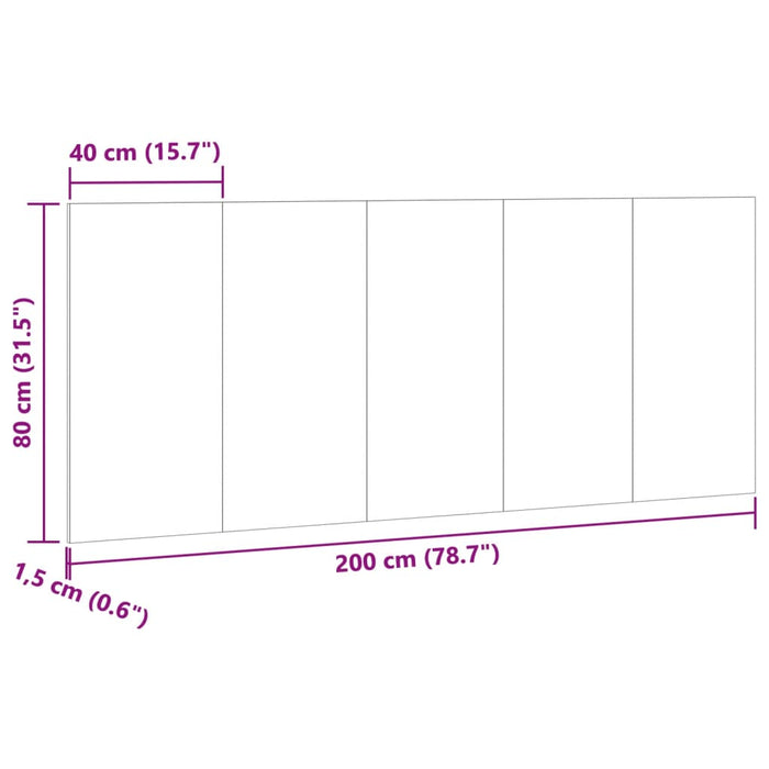 Tăblie Pat Stejar Artizanat 200x1,5x80 cm Lemn Tehnic