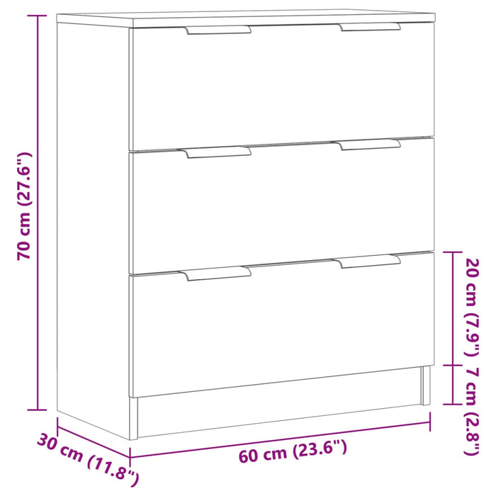 Буфет Artisan Oak 60x30x70 см Инженерная древесина