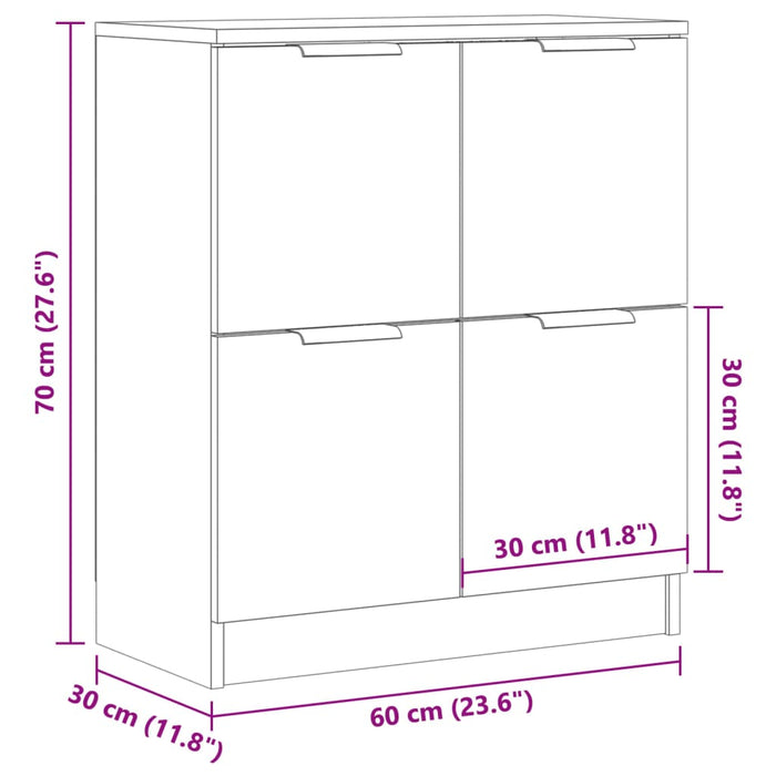 Sideboard Old Wood 60x30x70 cm Engineered Wood